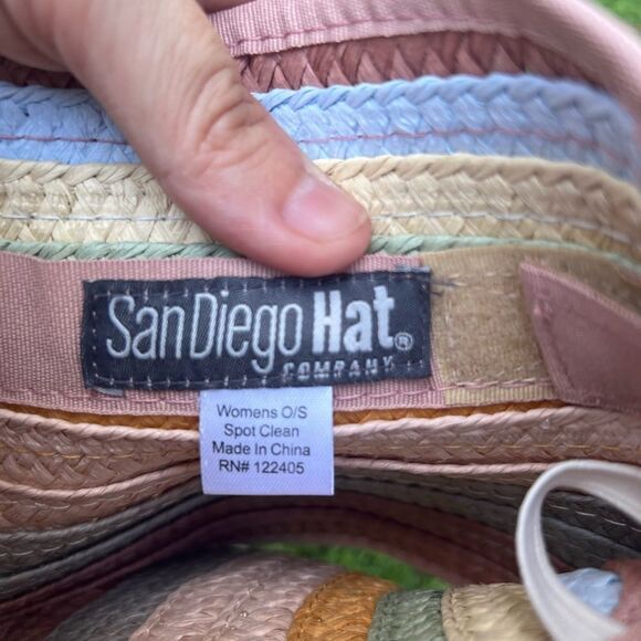 SAN DIEGO HAT CO. Paper Braid Roll-up Visor In Multicolor beach cruise vacation - Picture 6 of 6